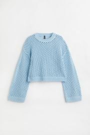 Hole-knit Sweater - Light blue - Ladies HampM US at H&M